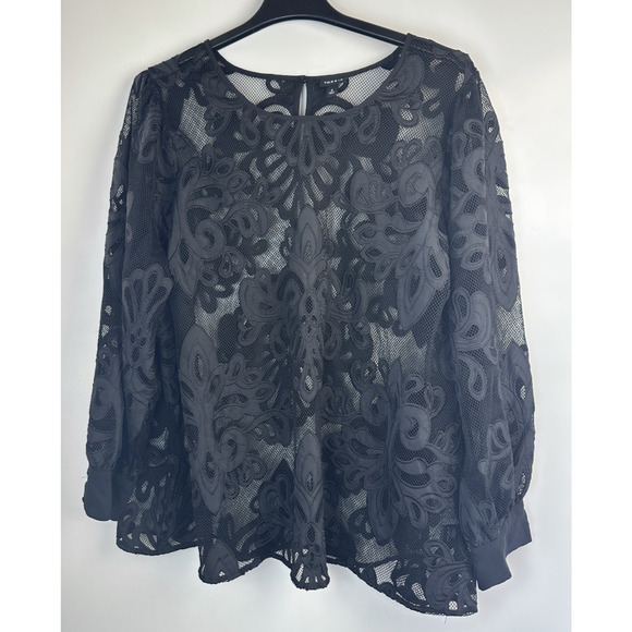 Torrid Mesh Embroidery Long Sleeve Top Plus Size 4 4X Witchy Grunge Whimsigoth - Picture 2 of 14